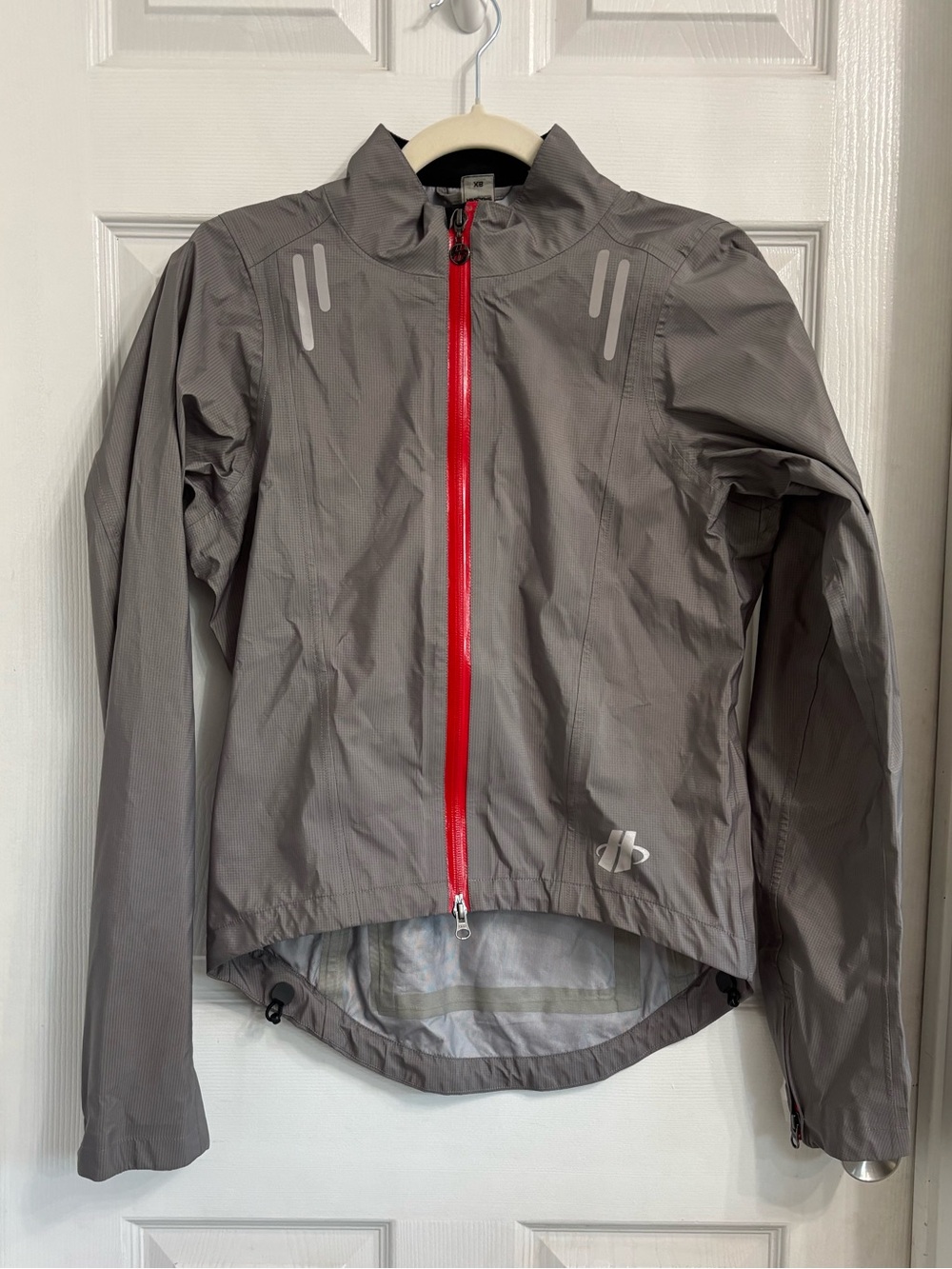 Hincapie M Edge eVent Waterproof Full Zip Cycling Rain Jacket Men's XS Gray/Red
